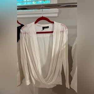 The Kooples White draped blouse